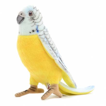 Мягкая игрушка – Попугай волнистый голубой, 15 см. 